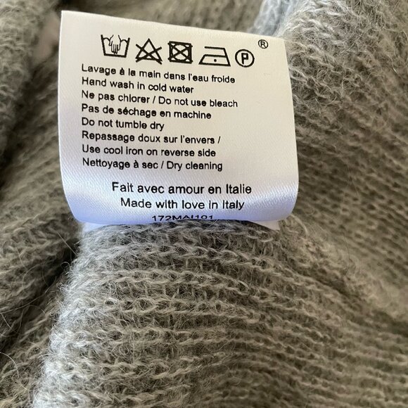 Sezane Sweater Super Kid Mohair Baby Alpaca Gray Lace Up Back Coquette Small - Picture 11 of 14